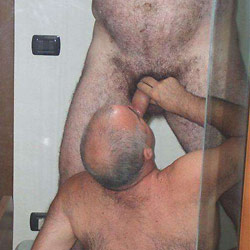 Amateur bear at a swinger sex party